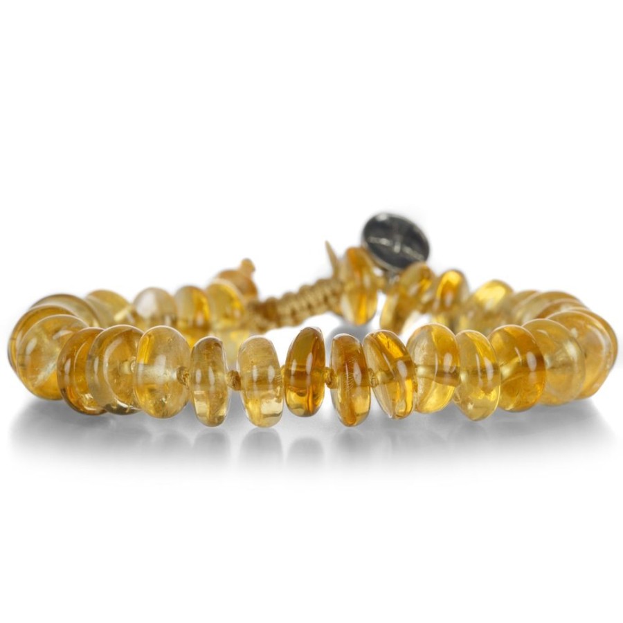 Bracelets Joseph Brooks | Smooth 10Mm Citrine Beaded Bracelet