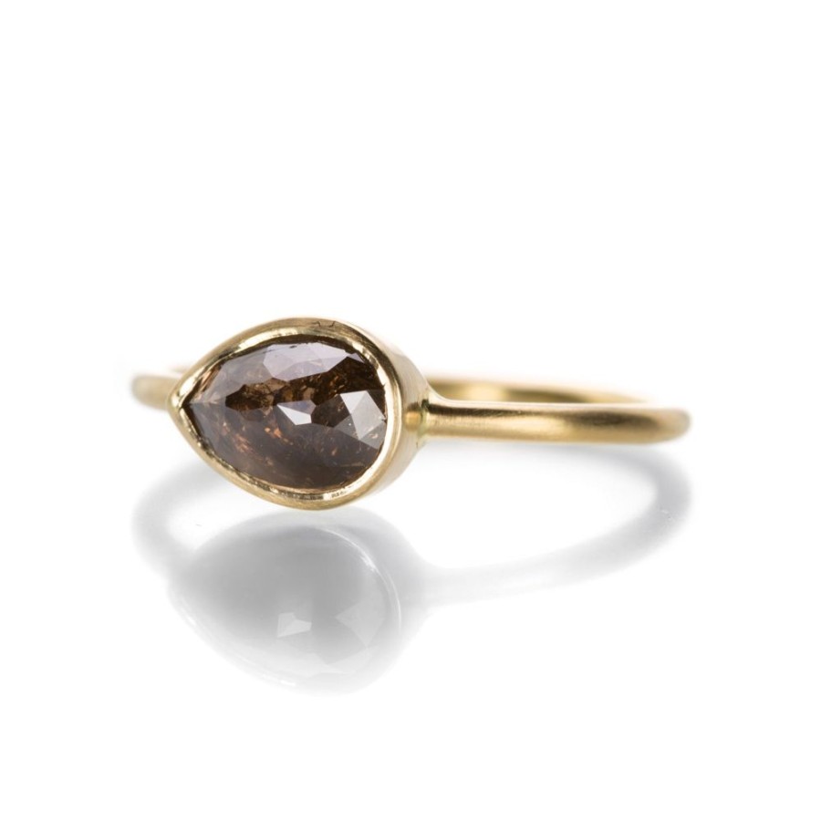 Rings Margaret Solow | Pear Shaped Brown Diamond Ring