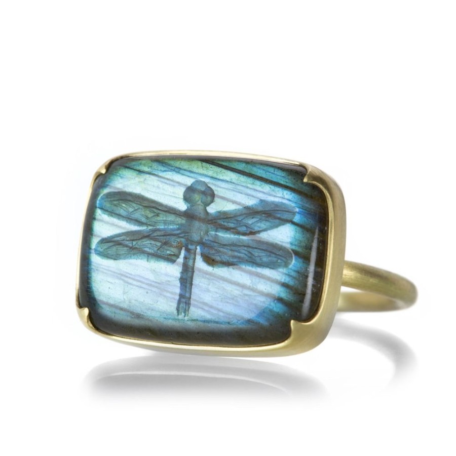 Rings Gabriella Kiss | Labradorite Dragon Fly Intaglio Ring