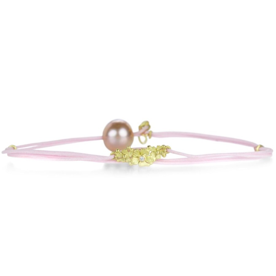 Bracelets Lene Vibe | Pink Cord Floral Bracelet