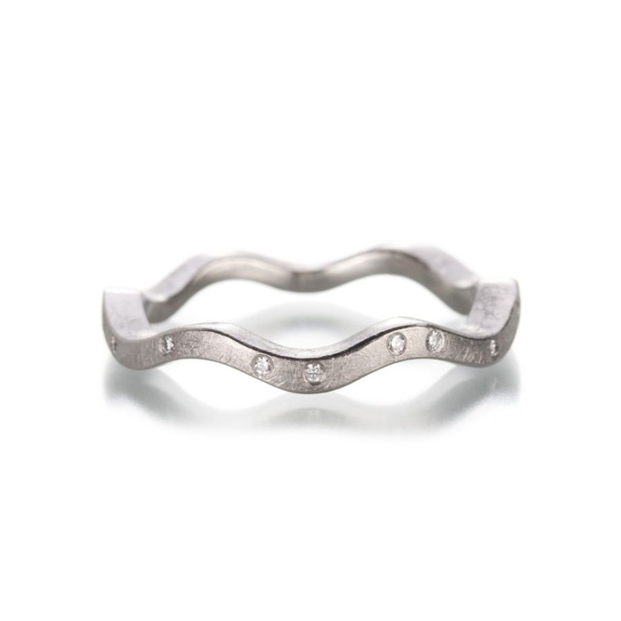 Rings Barbara Heinrich | Wavy Band With Diamonds