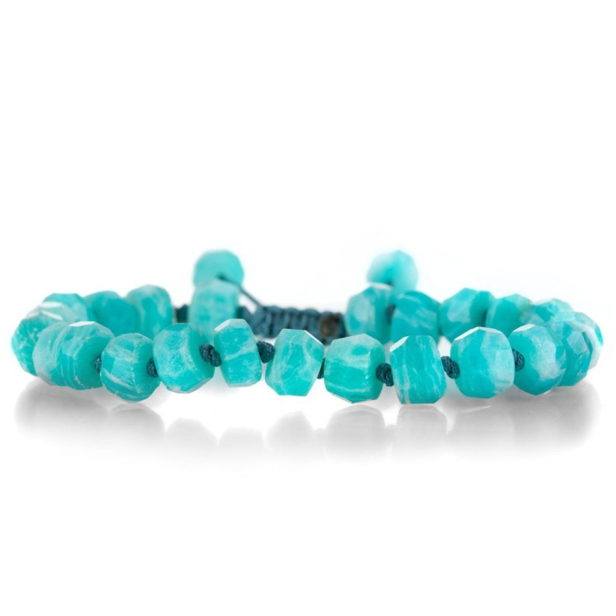 Bracelets Joseph Brooks | 8Mm Faceted Peruvian Amazonite Beaded Bracelet