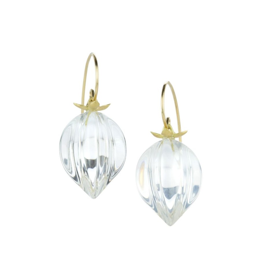 Earrings Gabriella Kiss | Quartz Crystal Chinese Lantern Earrings