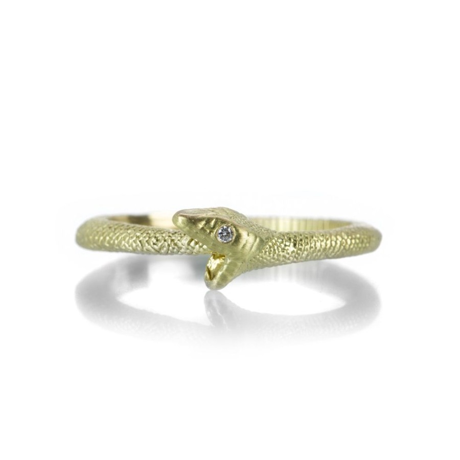 Rings Anthony Lent | Yellow Gold Ouroboros Snake Ring