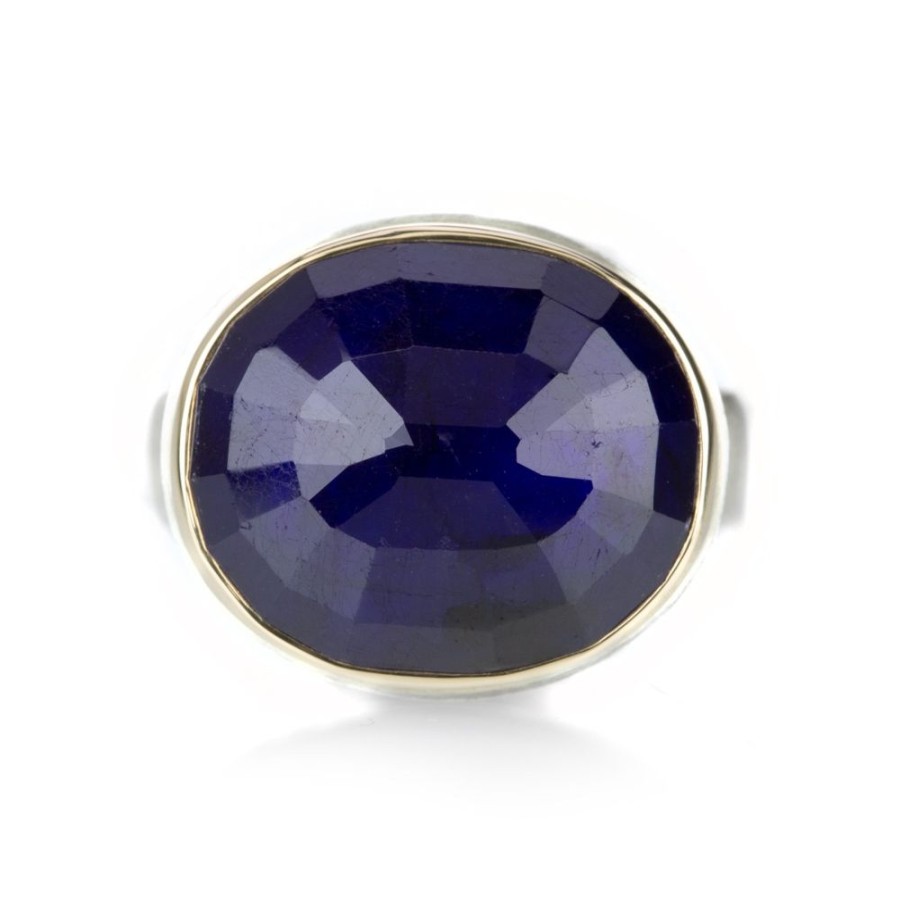 Rings Jamie Joseph | Oval Faceted Blue Sapphire Ring