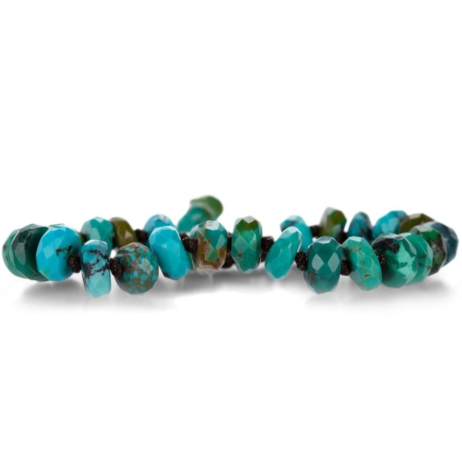 Bracelets Joseph Brooks | Faceted 10Mm Arizona Turquoise Beaded Bracelet