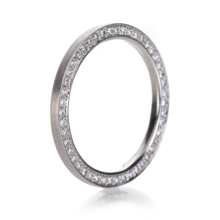 Rings Edward Burrowes | Platinum Pave Diamond Edge Band