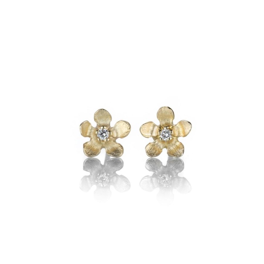 Earrings Nicole Landaw | Open Flower Diamond Studs