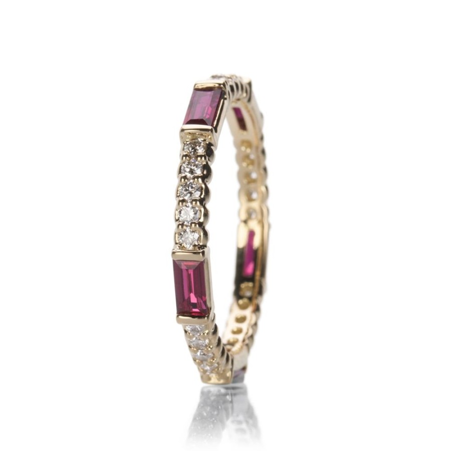 Rings Paul Morelli | Pinpoint Baguette Band With Ruby