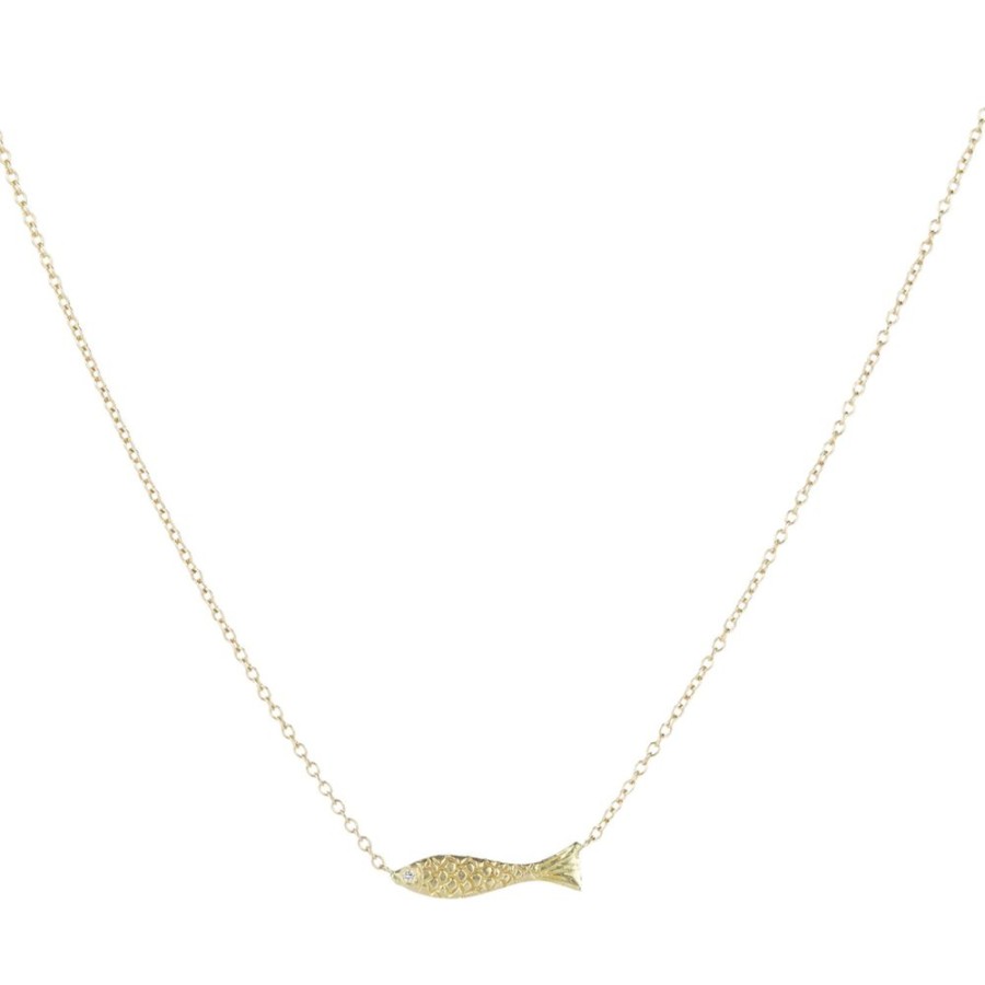 Necklaces Victoria Cunningham | Tiny Fish With Diamond Eye Necklace