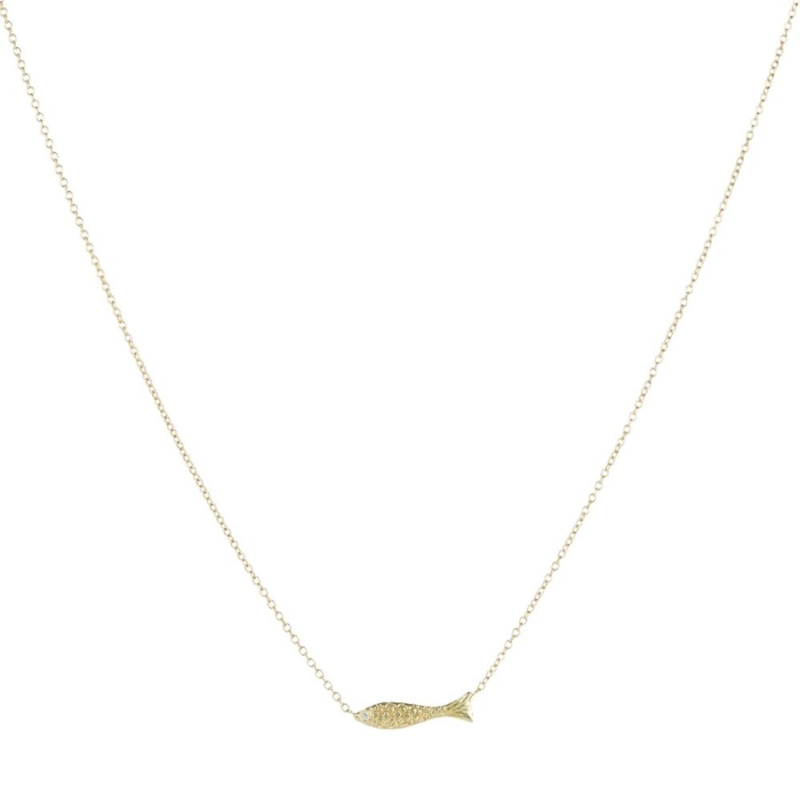 Necklaces Victoria Cunningham | Tiny Fish With Diamond Eye Necklace