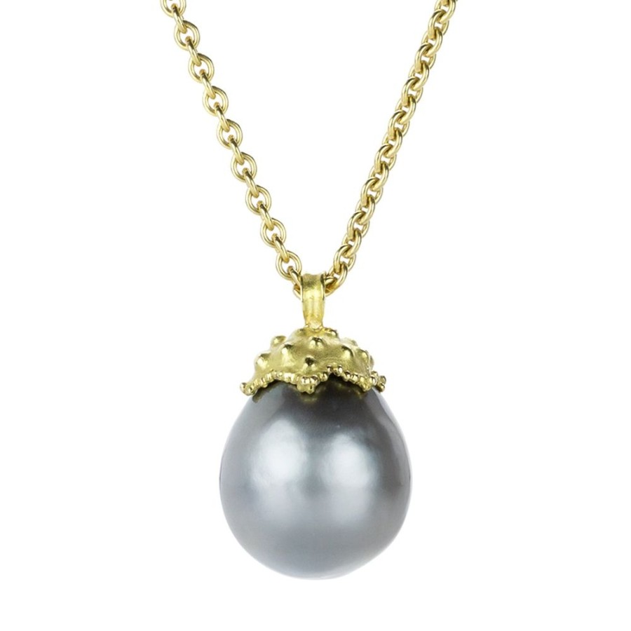 Necklaces Barbara Heinrich | Tahitian Pearl Capped Pendant Necklace