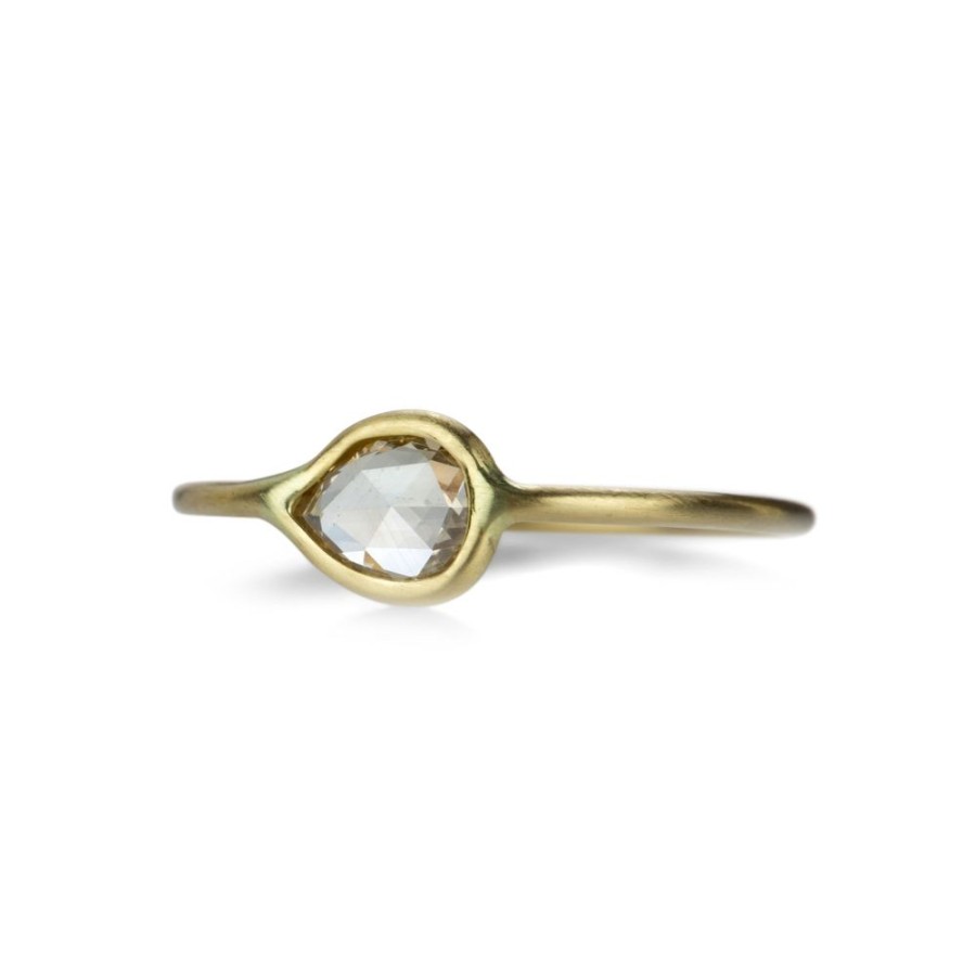 Rings Margaret Solow | 18K White Rose Cut Diamond Ring