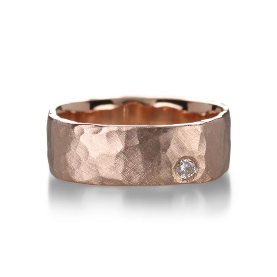 Rings Julez Bryant | Squared Hammered Diamond Band