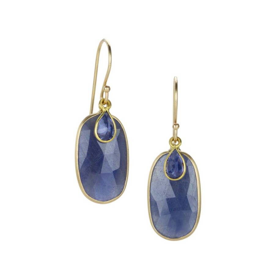 Earrings Margaret Solow | Sapphire And Tanzanite Drop Earrings