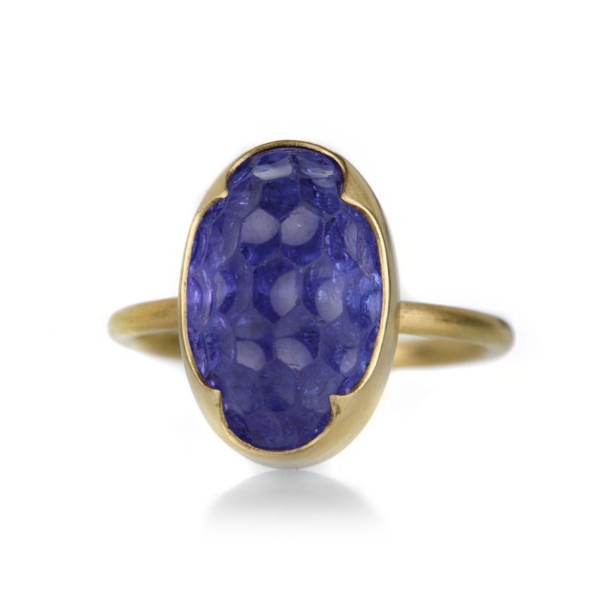 Rings Gabriella Kiss | Oval Carved Tanzanite Ring