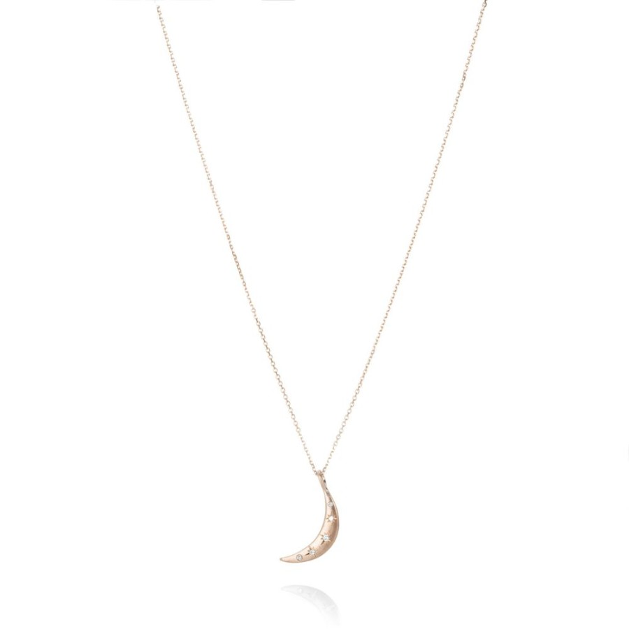 Necklaces Sirciam | Rose Gold Moon And Stars Necklace