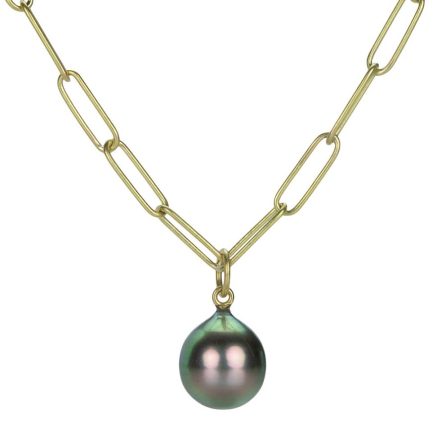 Necklaces Maria Beaulieu | Peacock Tahitian Pearl Pendant (Pendant Only)