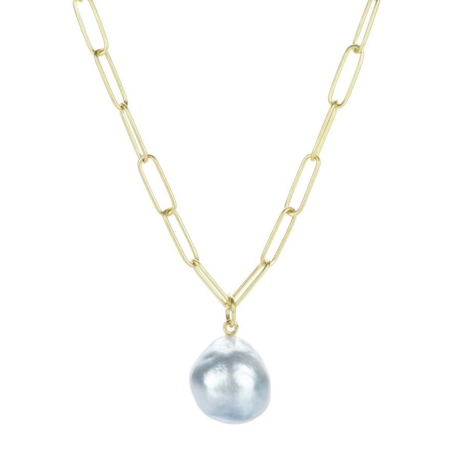 Necklaces Maria Beaulieu | Soft Gray South Sea Pearl Pendant (Pendant Only)