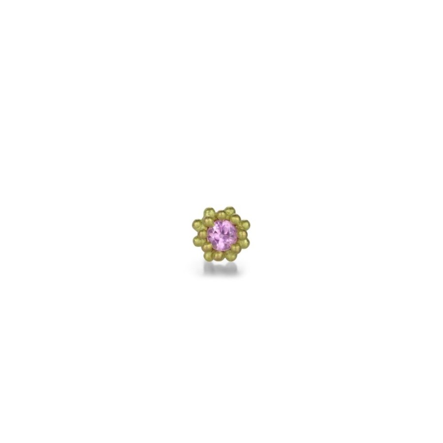 Earrings Marian Maurer | Faerie Stud With Pink Sapphire (Single Stud)