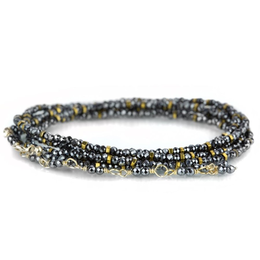 Bracelets Anne Sportun | 18K Hematite Confetti Wrap Bracelet - 34"