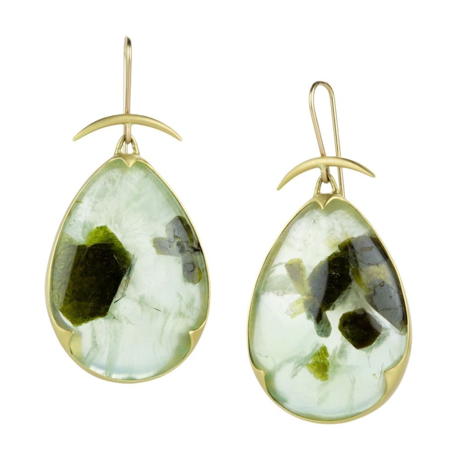 Earrings Gabriella Kiss | Pear Shaped Prehnite Earrings