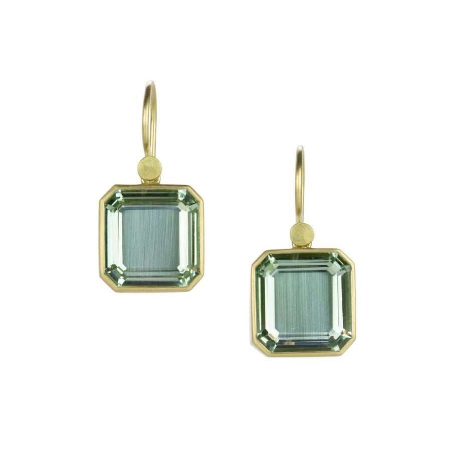 Earrings Lola Brooks | Prasiolite Octagon Cube Drop Earrings