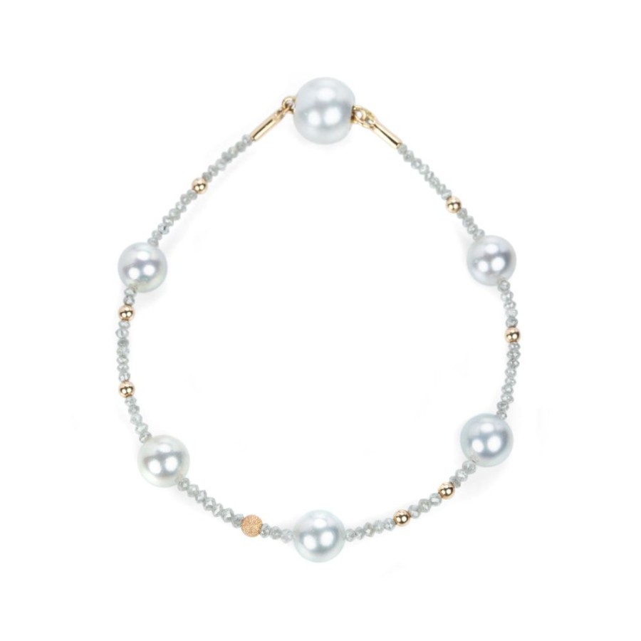 Bracelets Gellner | Rose Gold Diamond And Pearl Bracelet