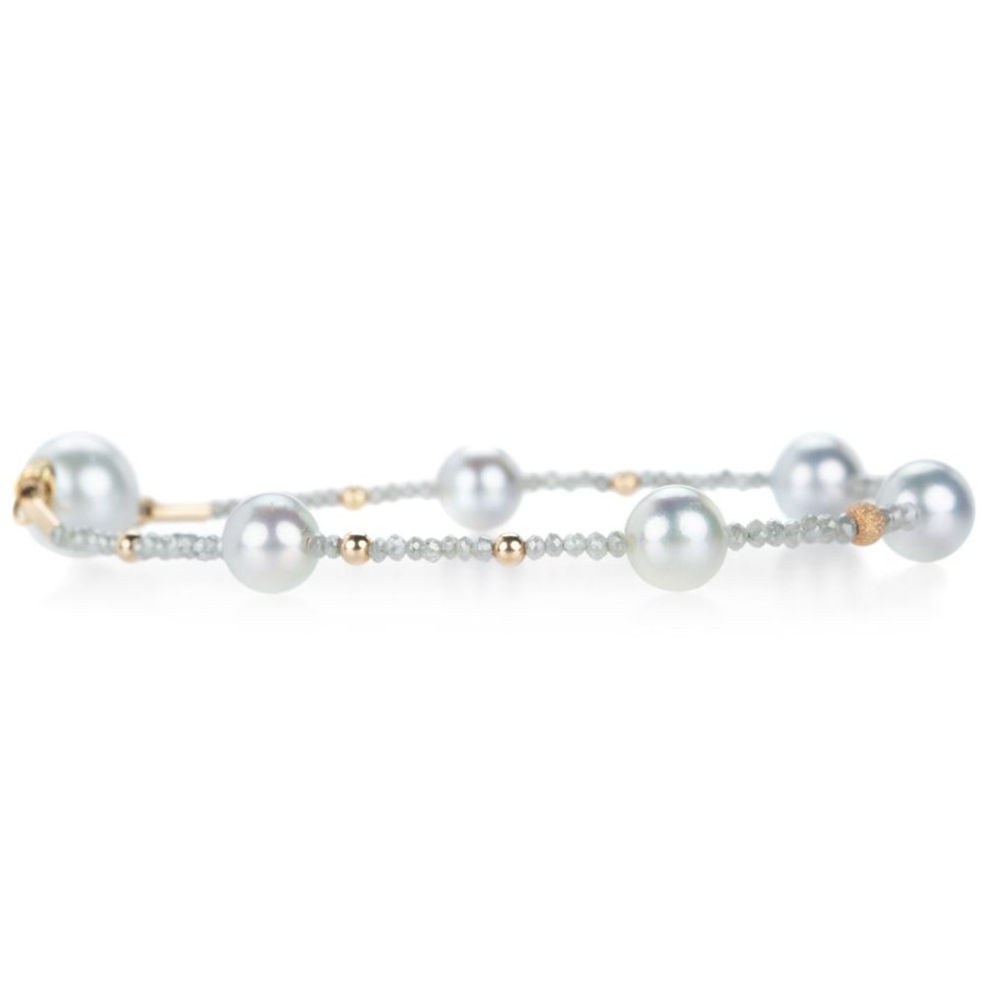 Bracelets Gellner | Rose Gold Diamond And Pearl Bracelet