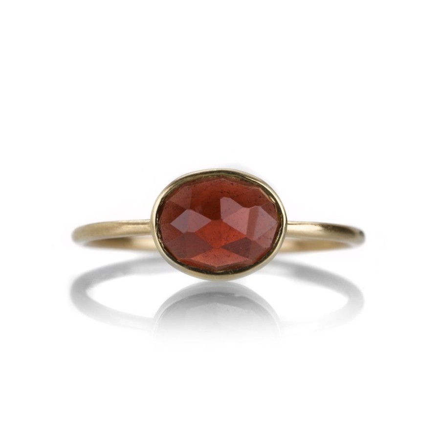 Rings Margaret Solow | Faceted Oval Garnet Ring