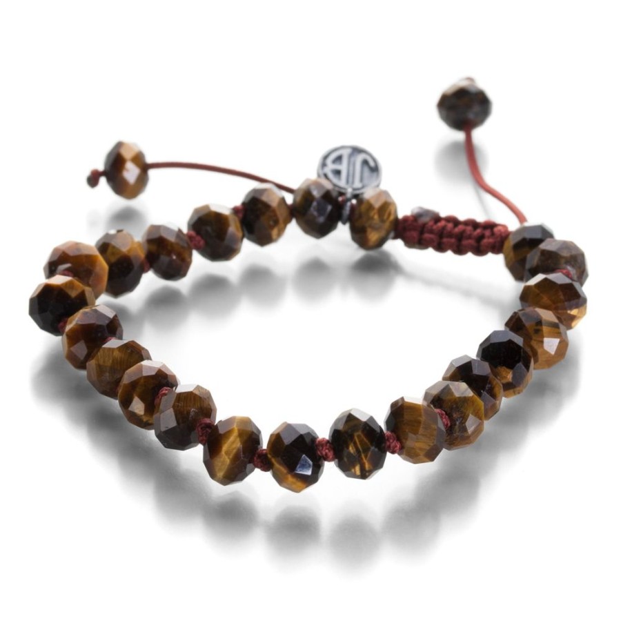 Bracelets Joseph Brooks | 8Mm Gold Tiger'S Eye Rondelle Bracelet