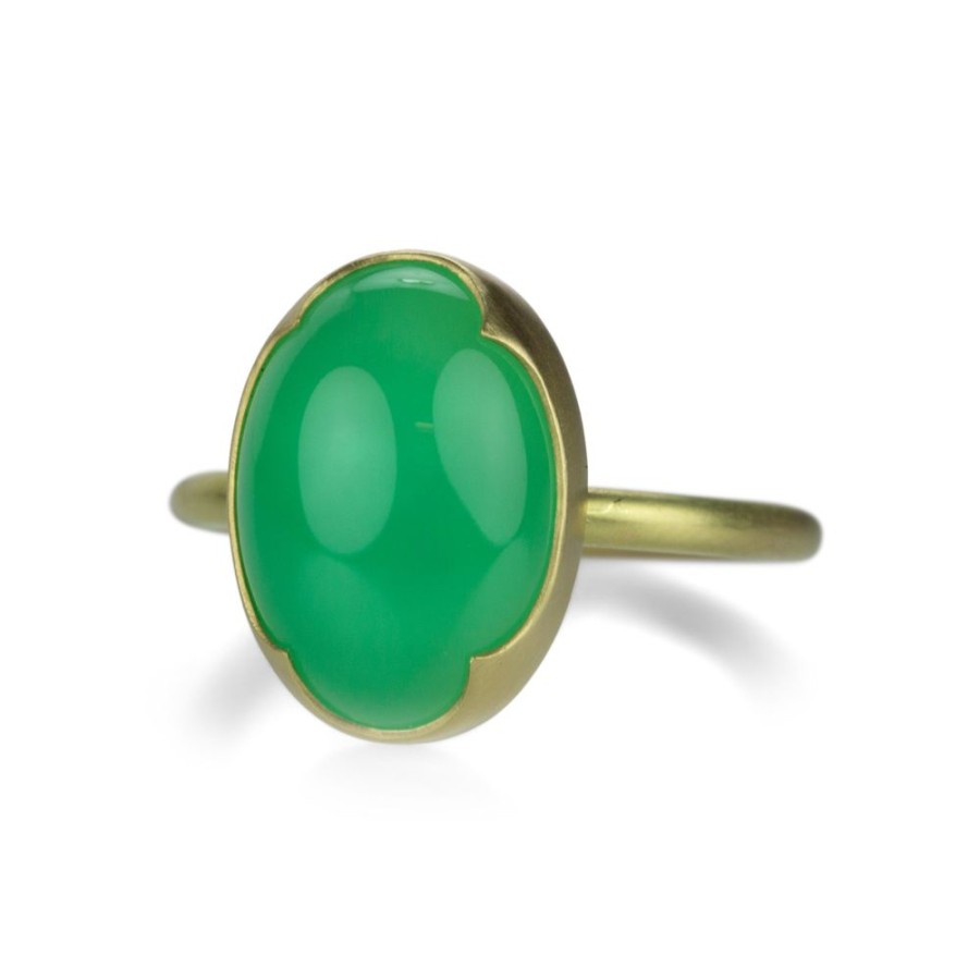 Rings Gabriella Kiss | 18K Oval Green Chrysoprase Ring