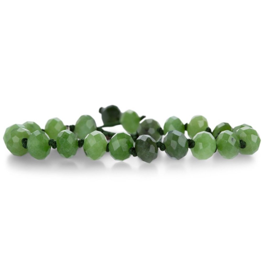 Bracelets Joseph Brooks | 8Mm Faceted British Columbian Jade Beaded Bracelet