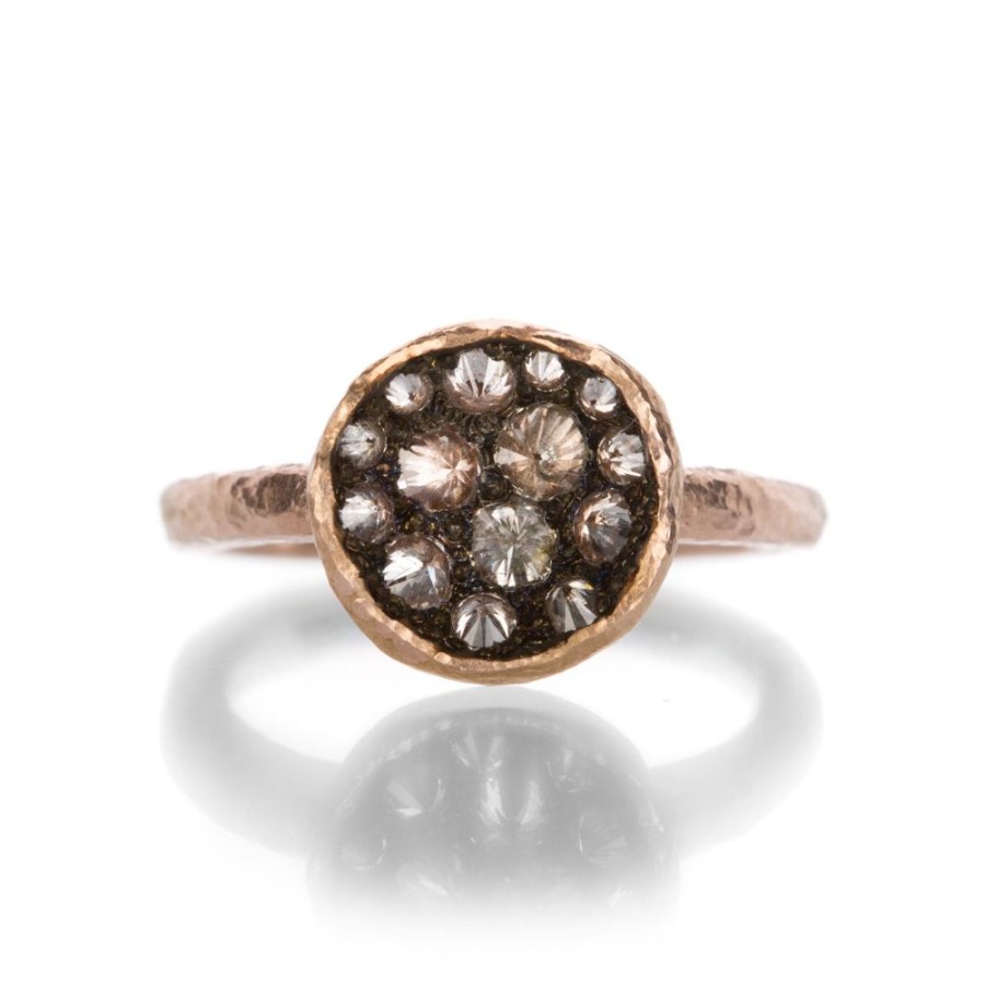 Rings Todd Pownell | Rose Gold Diamond Crater Ring