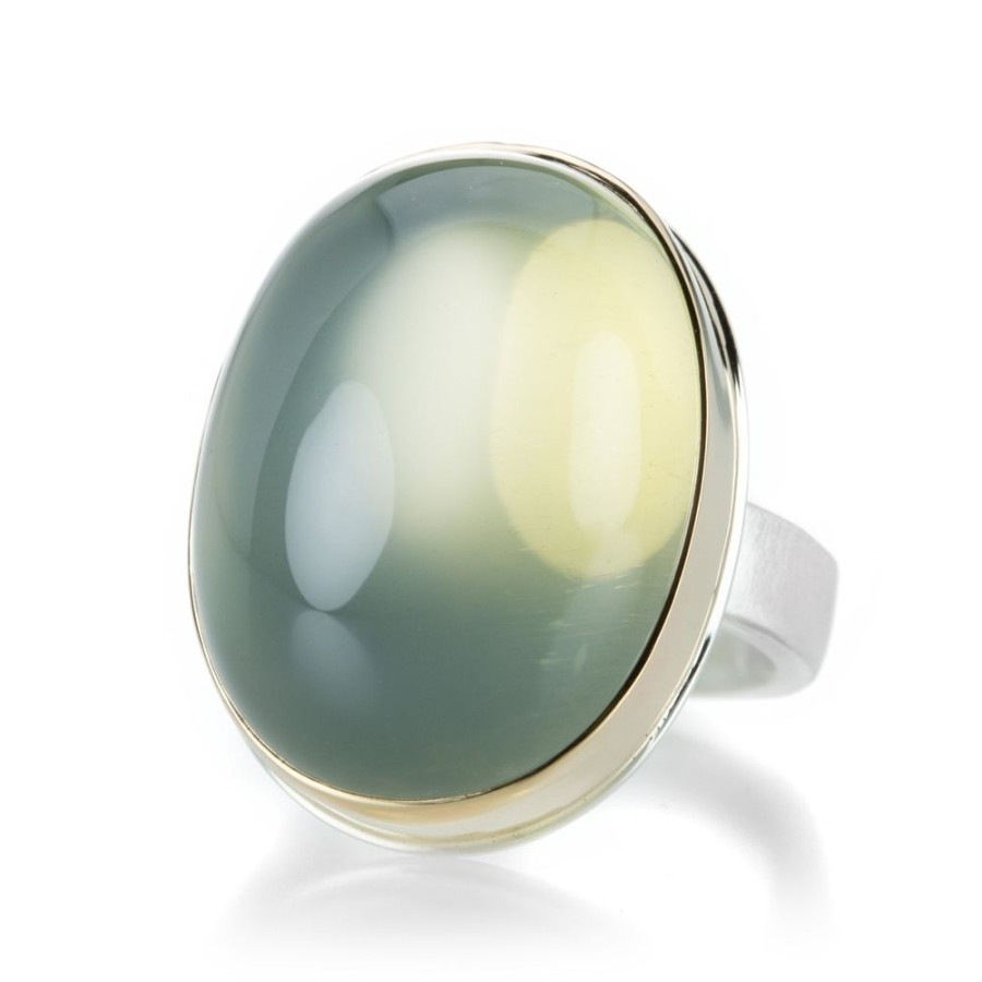 Rings Jamie Joseph | Oval Green Moonstone Ring