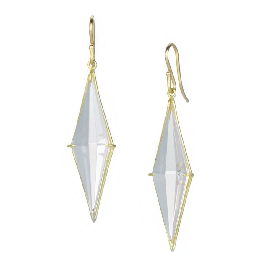 Earrings Rosanne Pugliese | Kite Shaped Rose Quartz Earrings