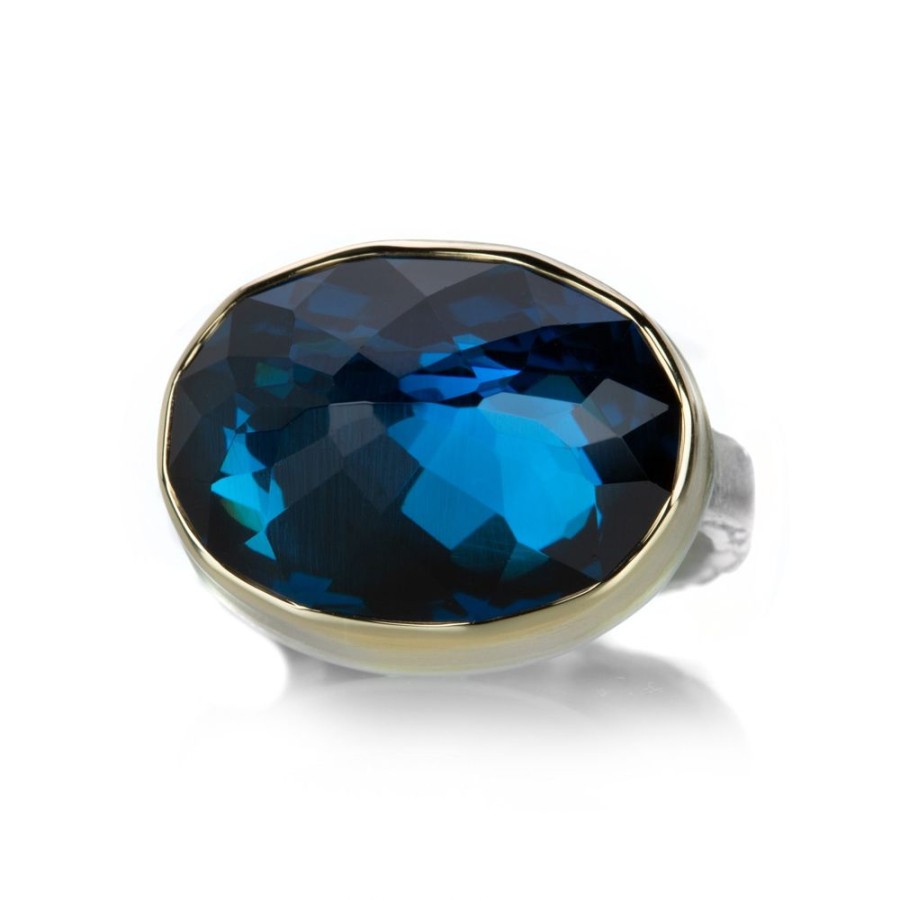 Rings Jamie Joseph | Faceted Oval London Blue Topaz Ring