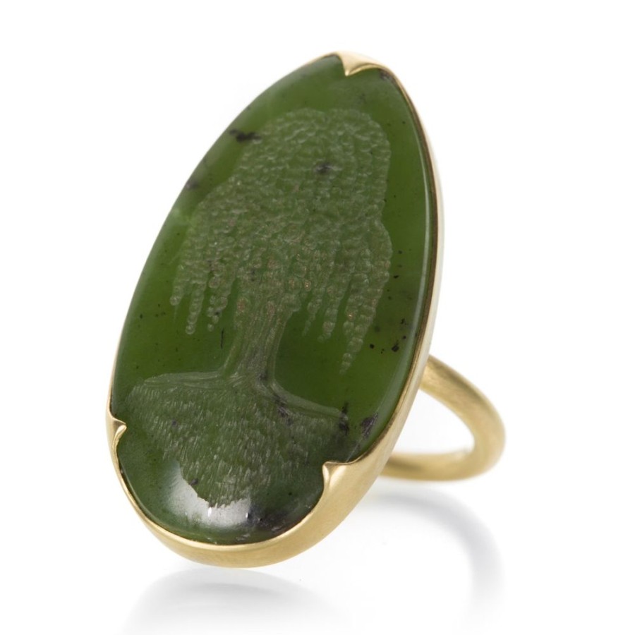 Rings Gabriella Kiss | Jade Willow Tree Intaglio Ring