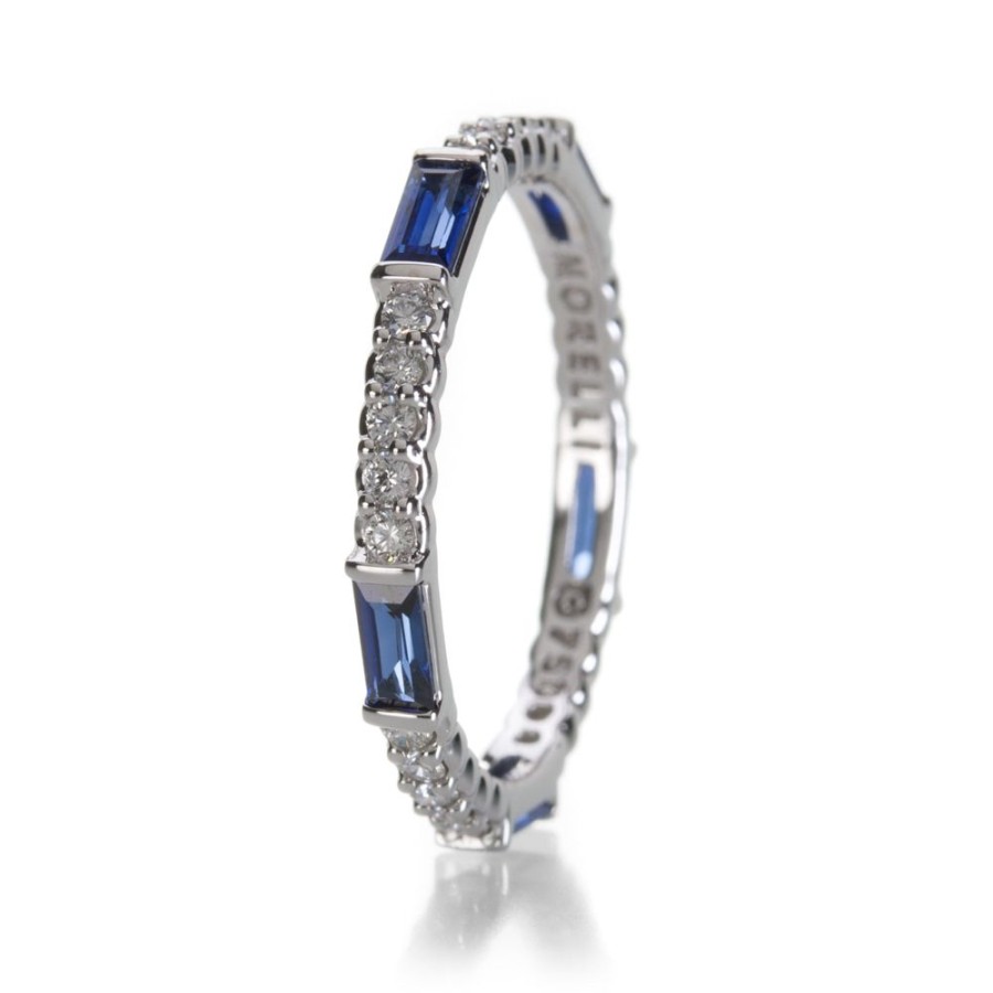 Rings Paul Morelli | Pinpoint Baguette Band With Blue Sapphires