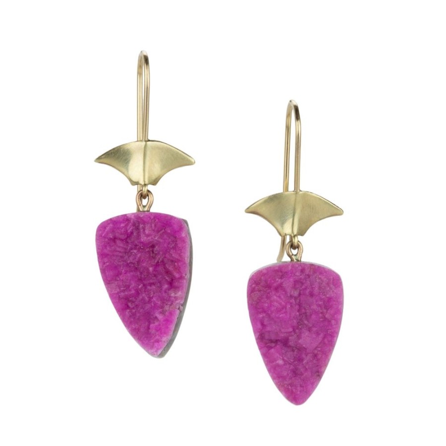 Earrings Annette Ferdinandsen | Pink Druzy Arrowhead Earrings