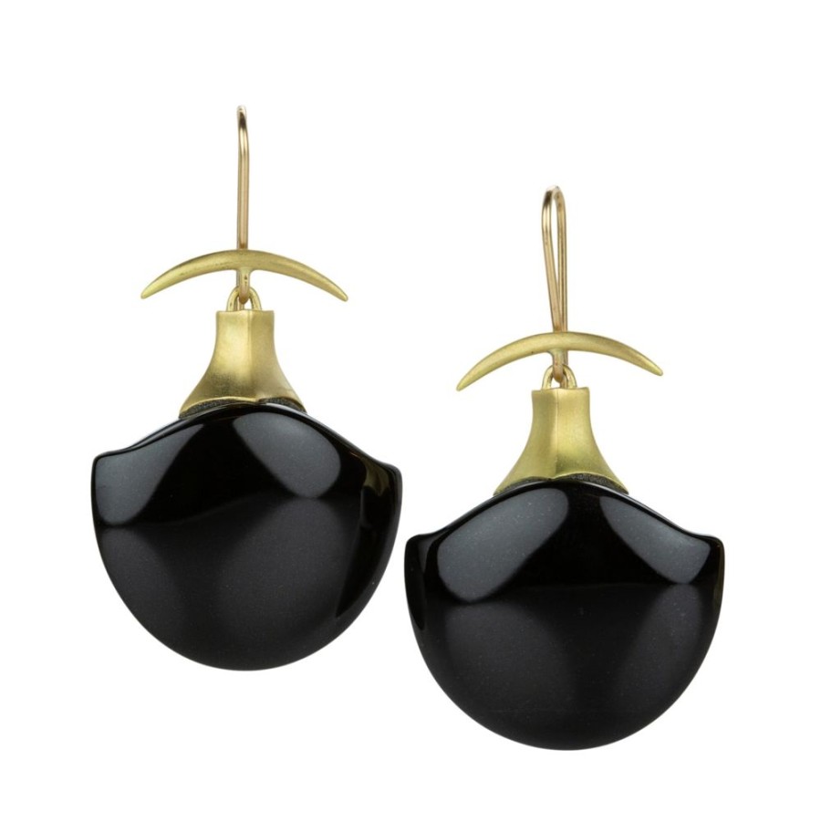 Earrings Gabriella Kiss | 18K Black Jade Amphorae Earrings