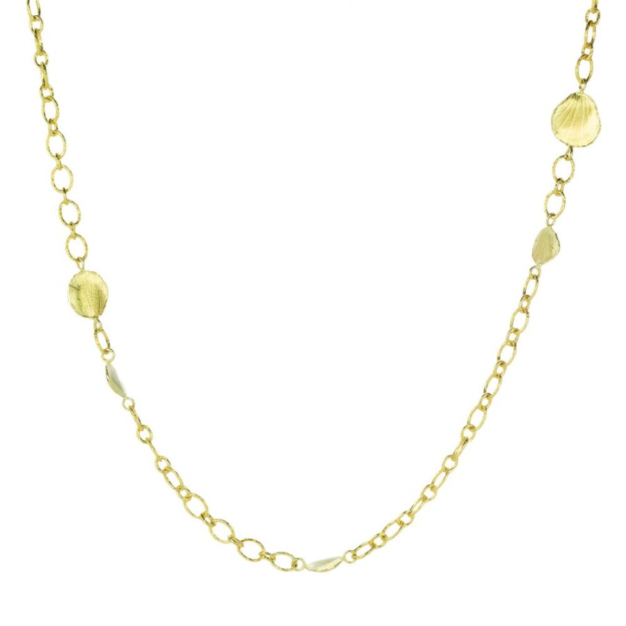 Necklaces Barbara Heinrich | 18K Hammered Link Necklace With Petals