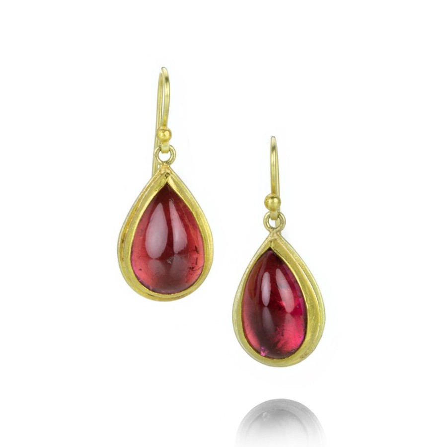 Earrings Petra Class | Teardrop Red Tourmaline Drop Earrings