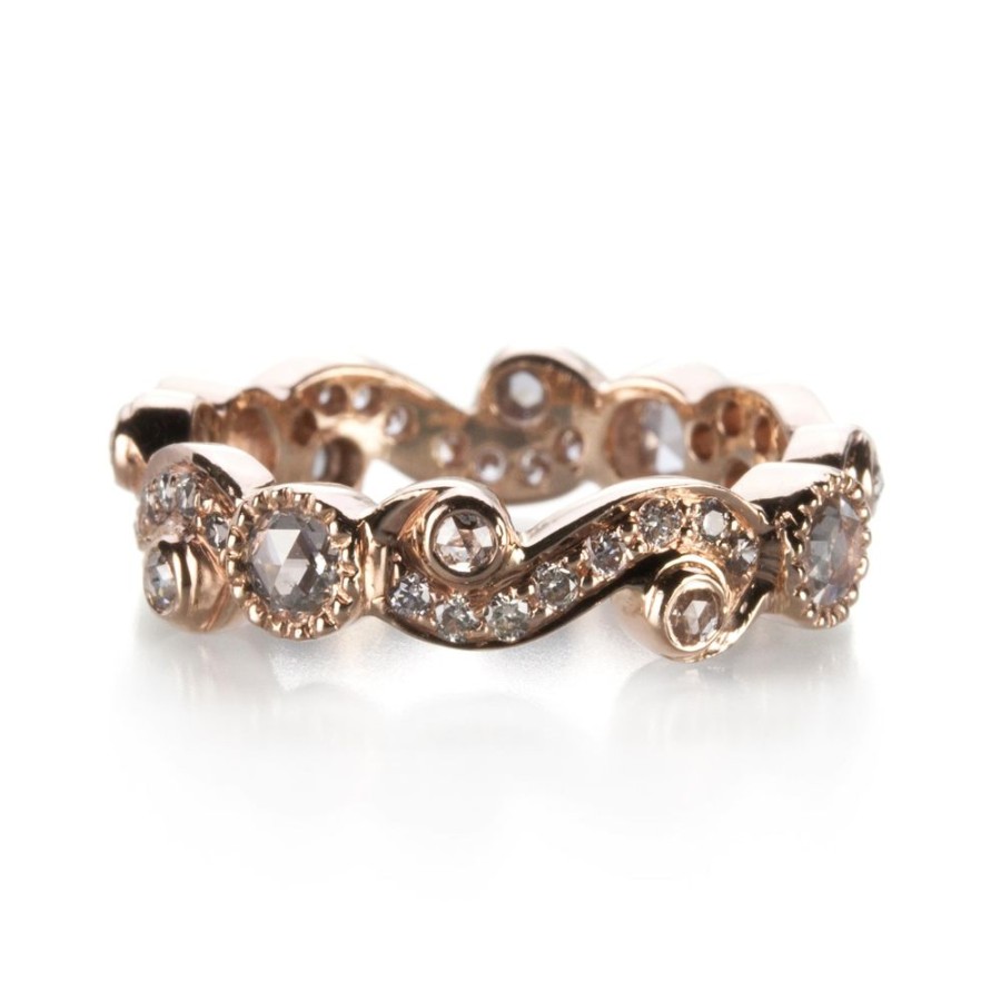 Rings Sethi Couture | Brown Diamond Scroll Band