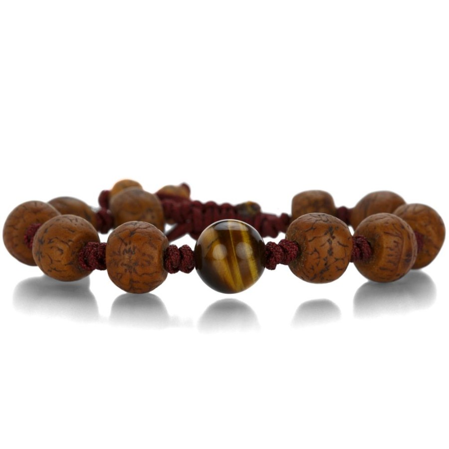 Bracelets Joseph Brooks | Bodhi Seed Bead Bracelet With Gold Tiger'S Eye