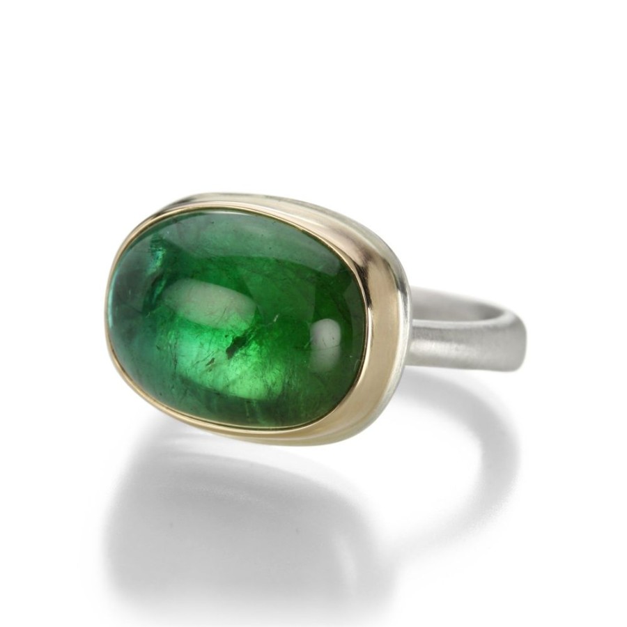 Rings Jamie Joseph | East-West Oval Green Tourmaline Ring