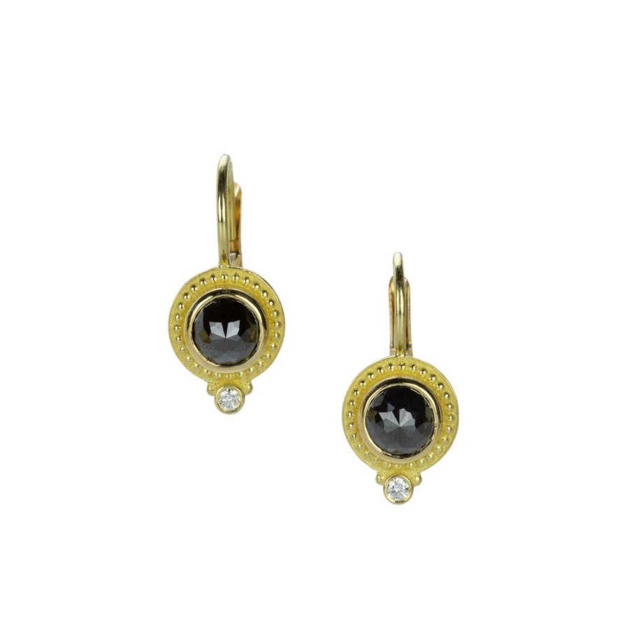 Earrings Barbara Heinrich | Round Rose Cut Black Diamond Earrings