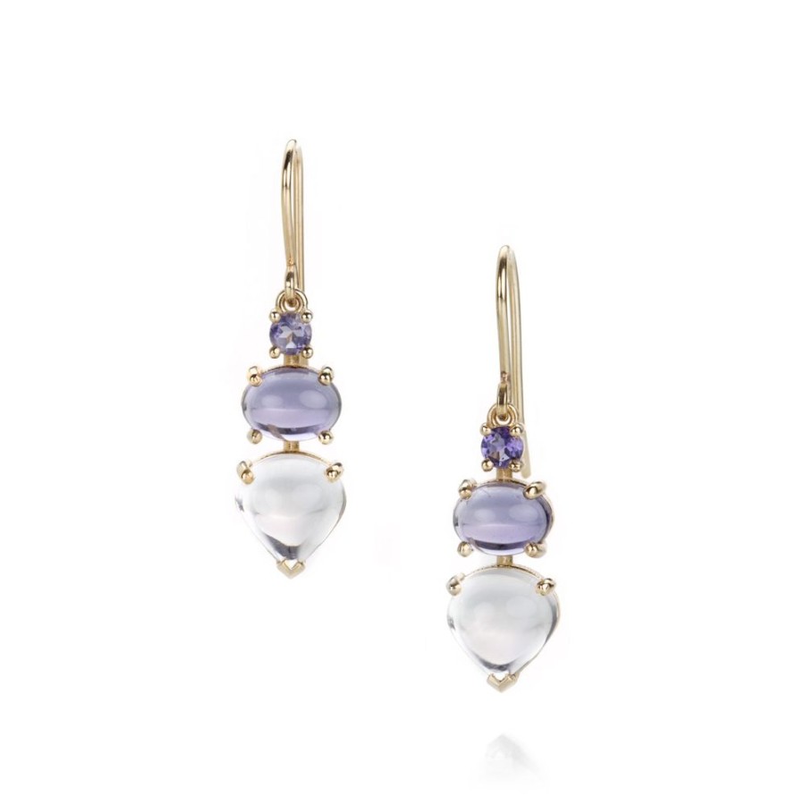 Earrings Nicole Landaw | Iolite And Moonstone Drop Earrings