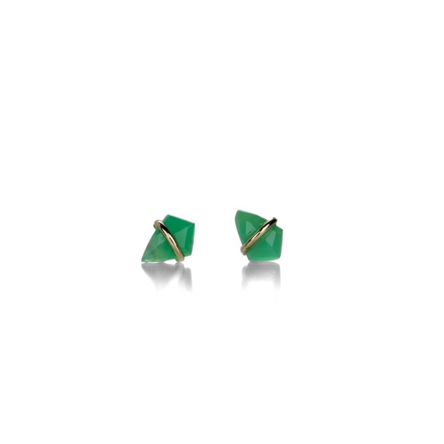 Earrings Page Sargisson | Extra Small Chrysoprase Kite Studs