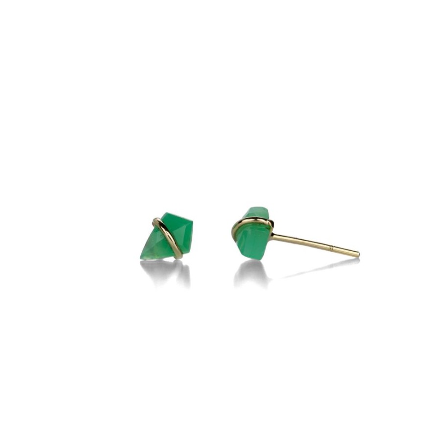 Earrings Page Sargisson | Extra Small Chrysoprase Kite Studs